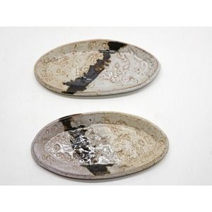 Gina DeSantis Ceramics Oval Tray Trinket Dish Lot of 2